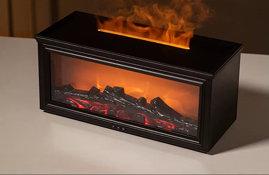 Fireplace Flame Aroma Diffuser Humidifier with Remote Control