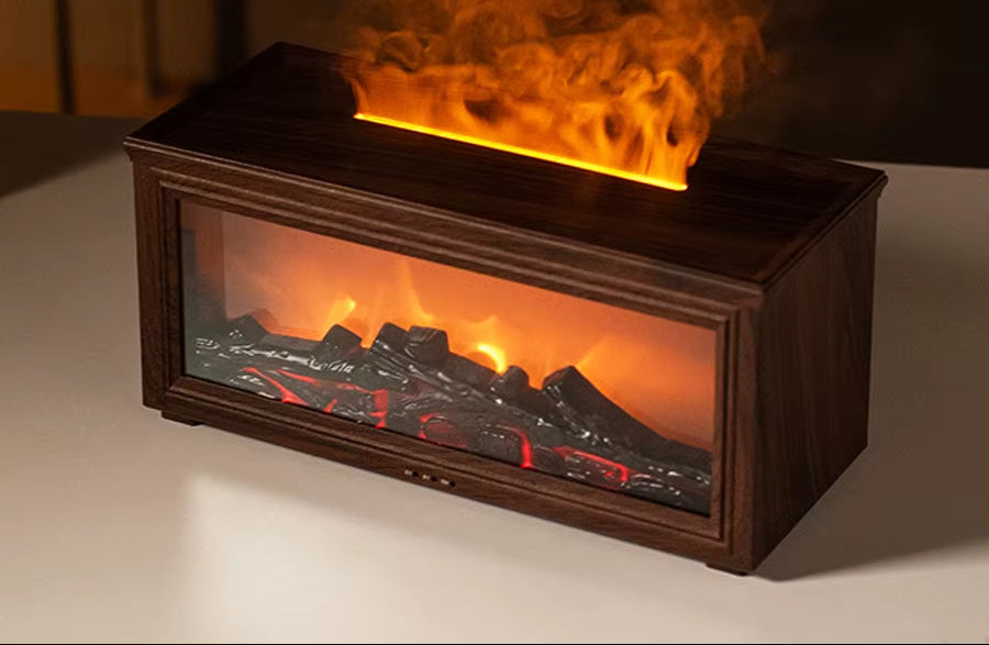 Fireplace Flame Aroma Diffuser Humidifier with Remote Control