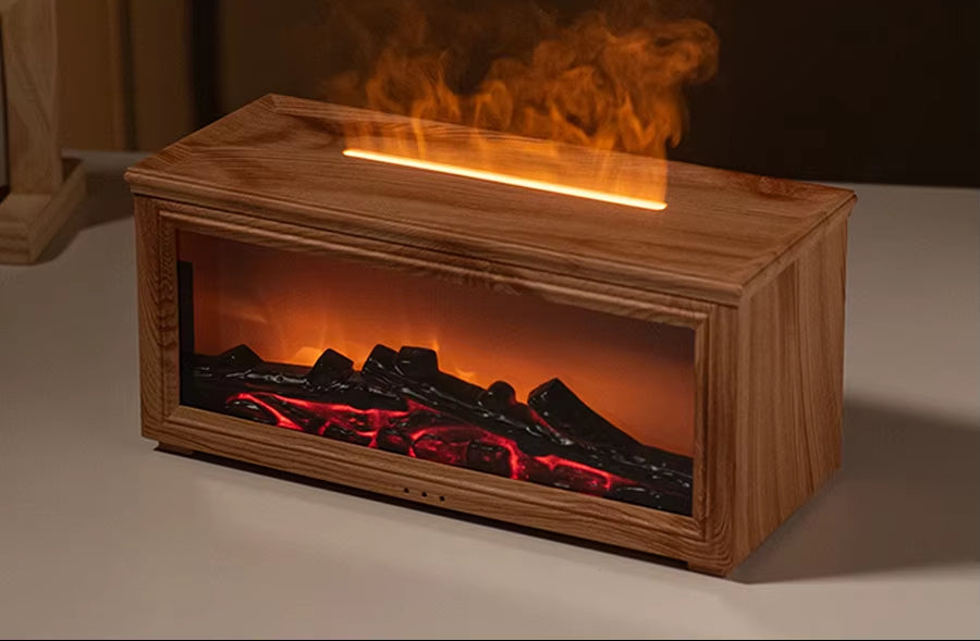 Fireplace Flame Aroma Diffuser Humidifier with Remote Control